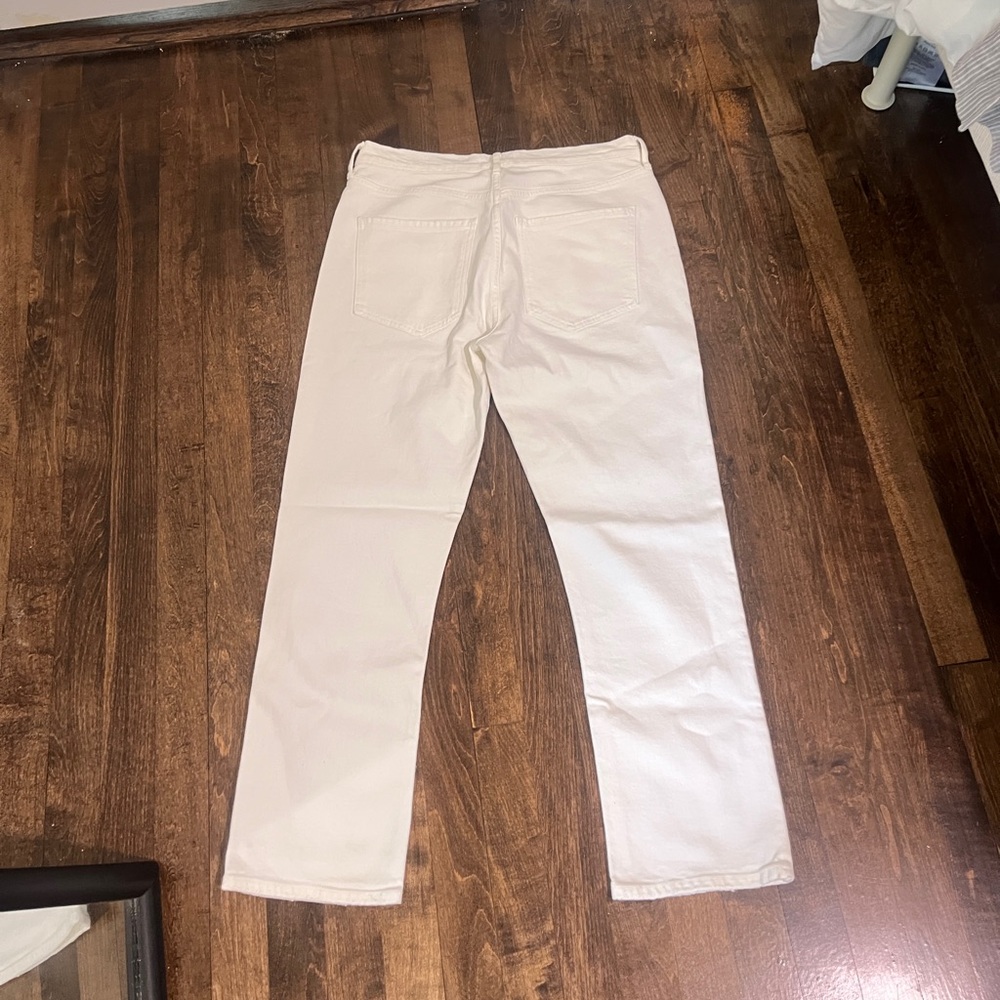Agolde White Riley Cropped Straight-Leg Jeans - Picture 4 of 6